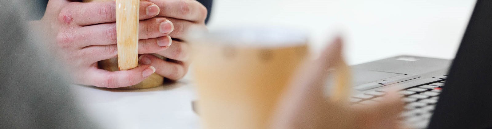 drinking coffee