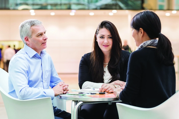 Women meeting with 2 people
