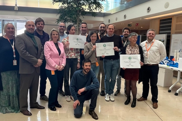 GSK Wavre team celebrating the My Green Lab sustainability certification for Quality Control labs